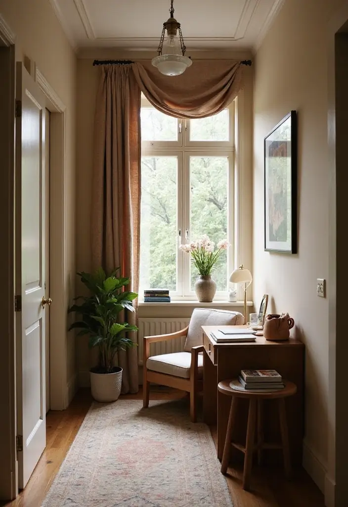 30 Narrow Home Office Layout Ideas for the Smallest Corners - 17. Create a Cozy Reading Nook