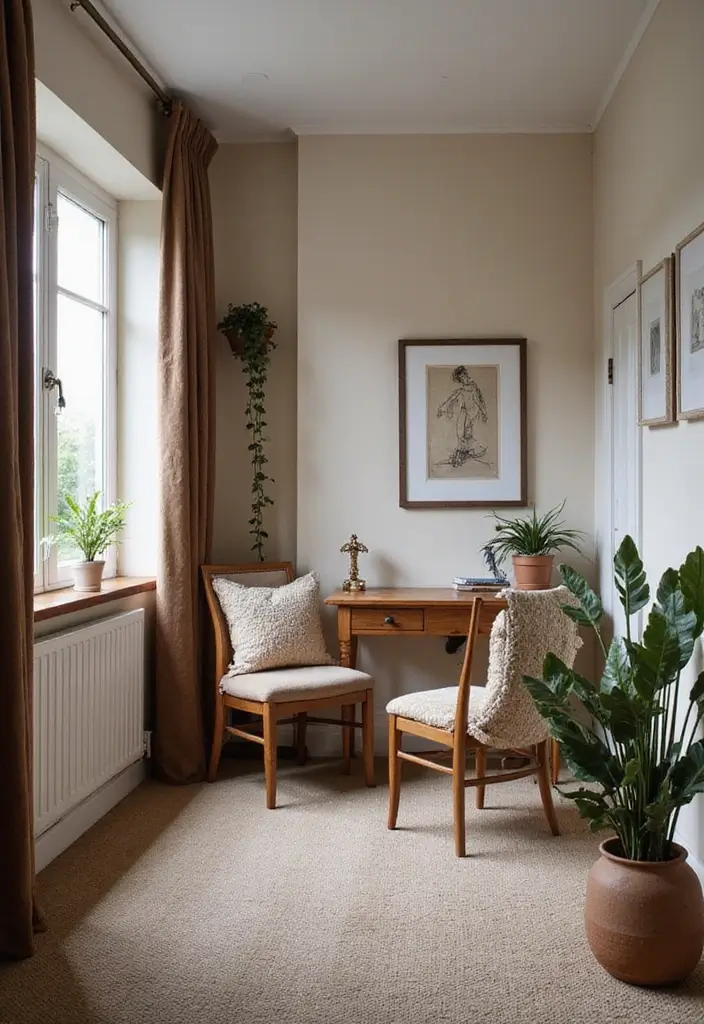 30 Narrow Home Office Layout Ideas for the Smallest Corners - 26. Textured Fabrics