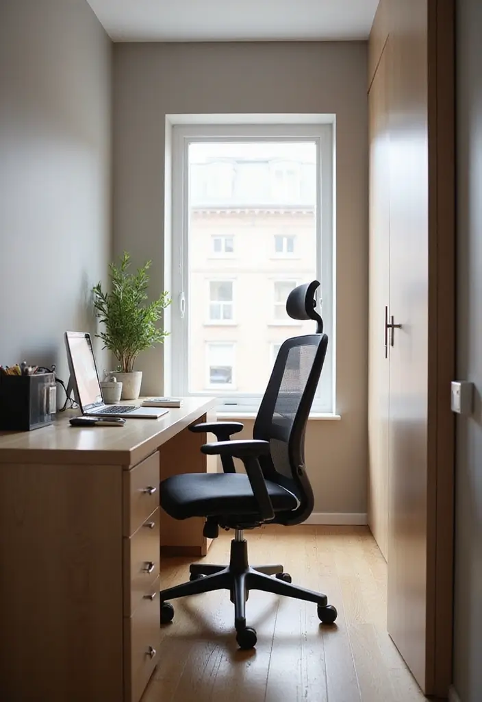 30 Narrow Home Office Layout Ideas for the Smallest Corners - 9. Ergonomic Desk Chairs