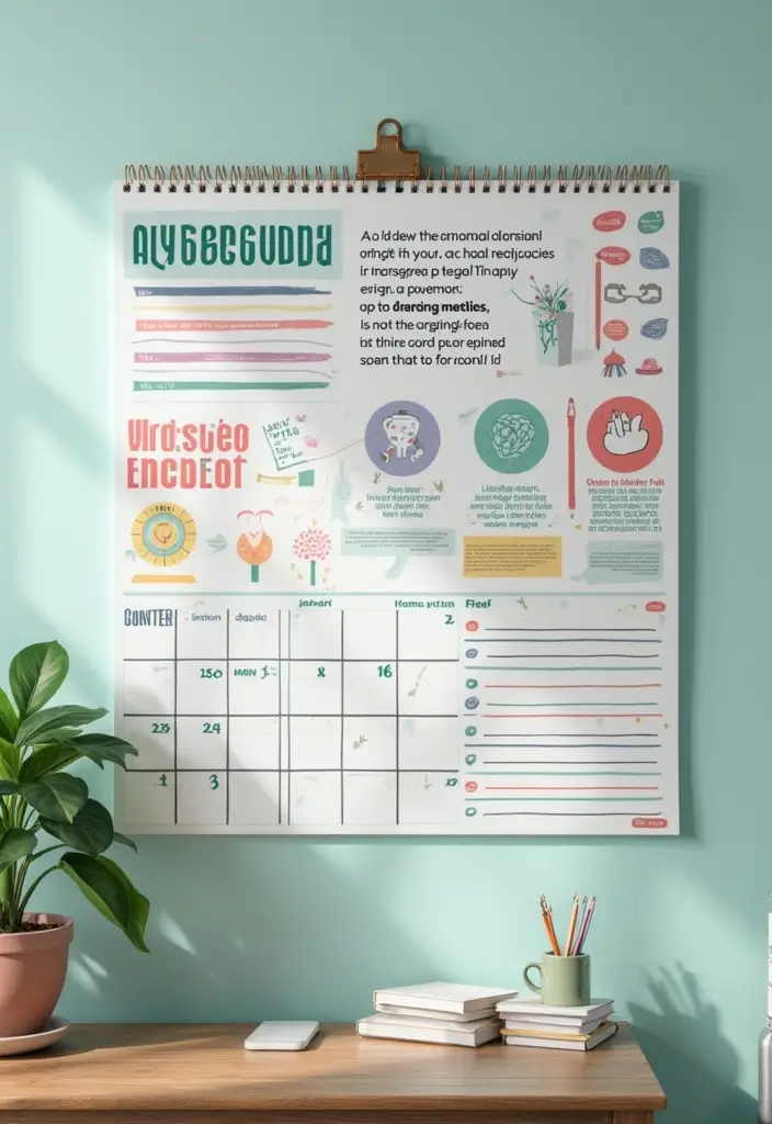 30 Nurse Office Decor Ideas to Keep the Space Calm and Supportive - 15. Wall Calendars for Mental Health