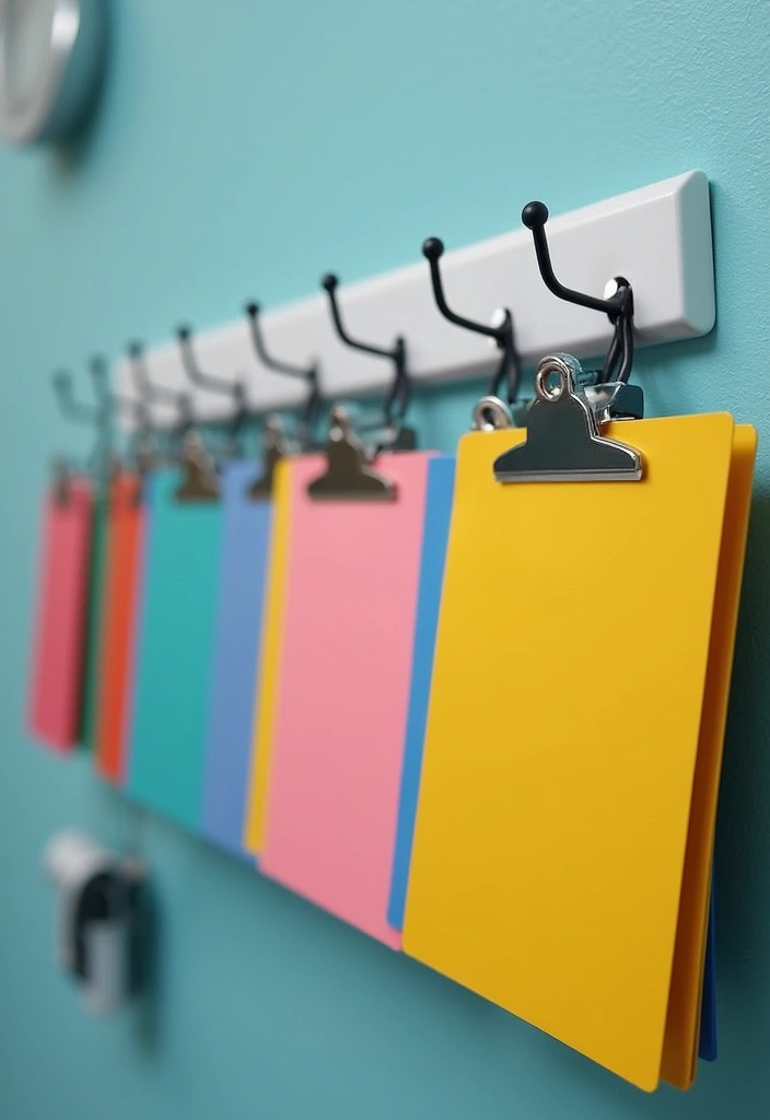 30 Nurse Office Decor Ideas to Keep the Space Calm and Supportive - 17. Creative Clipboards
