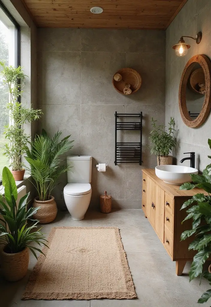 30 Office Bathroom Decor Ideas So It Doesn’t Feel Like… an Office Bathroom - 10. Nature-Inspired Decor