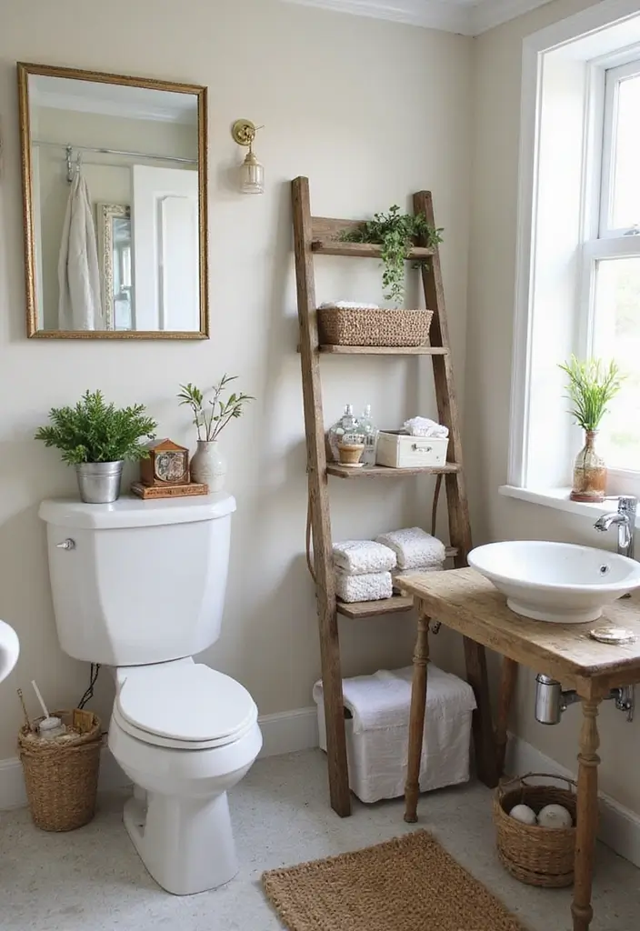 30 Office Bathroom Decor Ideas So It Doesn’t Feel Like… an Office Bathroom - 13. Upcycled Furniture
