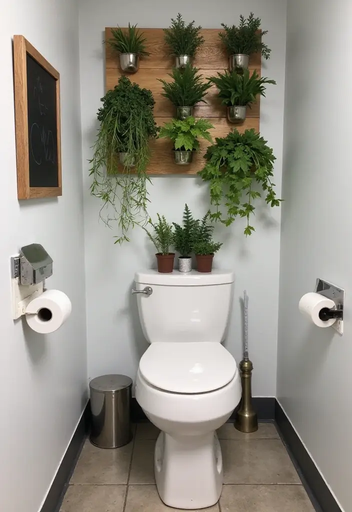 30 Office Bathroom Decor Ideas So It Doesn’t Feel Like… an Office Bathroom - 20. Functional Artwork