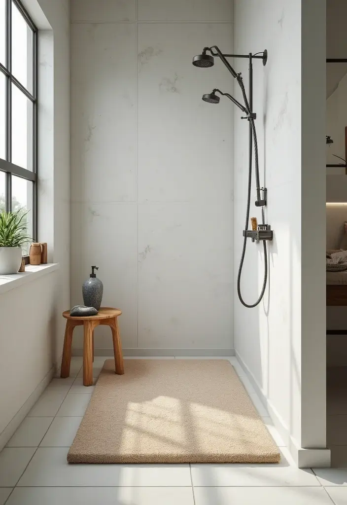 30 Office Bathroom Decor Ideas So It Doesn’t Feel Like… an Office Bathroom - 21. Unique Shower Mats