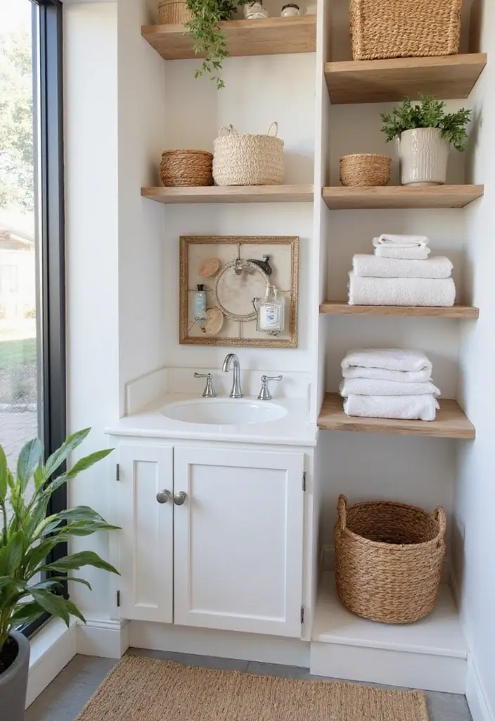 30 Office Bathroom Decor Ideas So It Doesn’t Feel Like… an Office Bathroom - 3. Stylish Storage Solutions