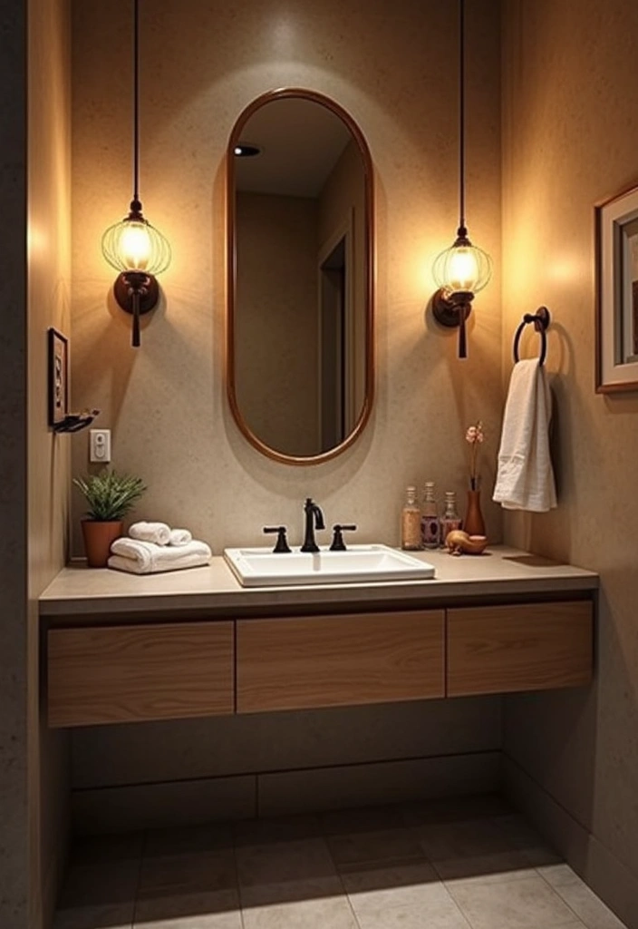 30 Office Bathroom Decor Ideas So It Doesn’t Feel Like… an Office Bathroom - 5. Soft Lighting Solutions