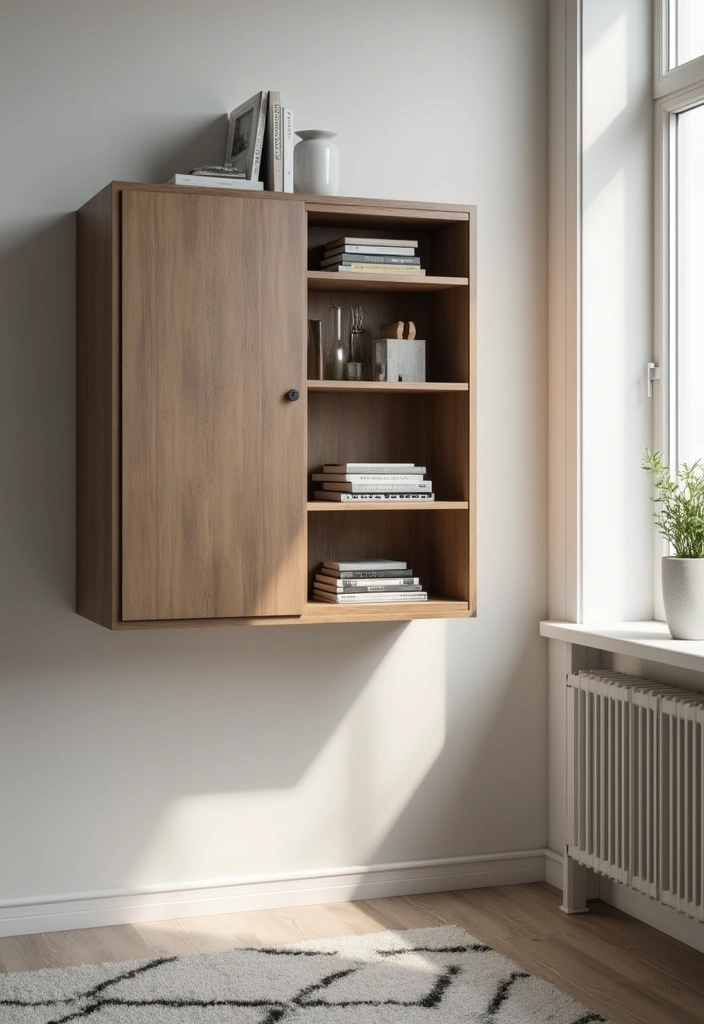 30 Office Cabinet Design Ideas to Hide Every Mess - 1. Sleek Floating Cabinets
