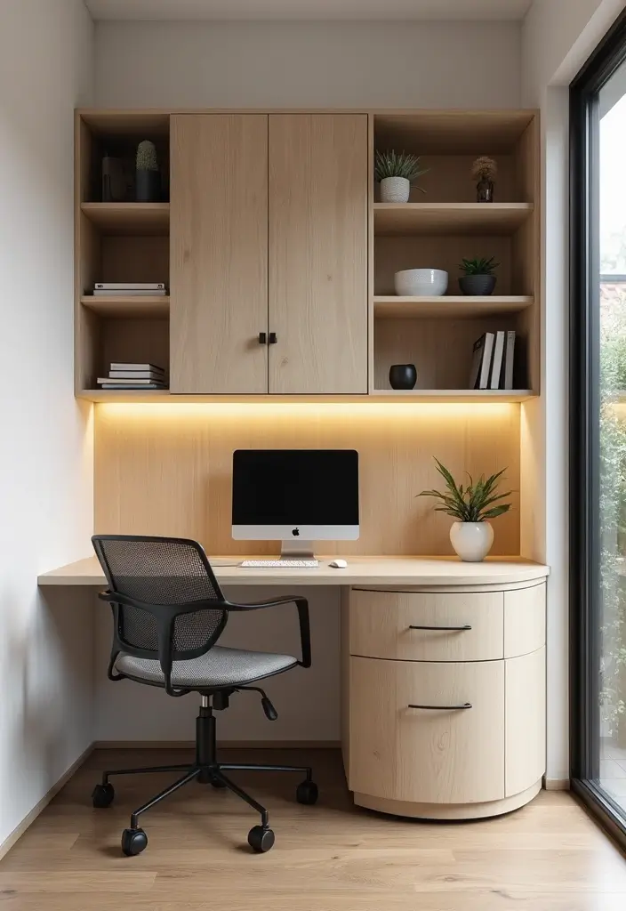 30 Office Cabinet Design Ideas to Hide Every Mess - 17. Corner Office Cabinets