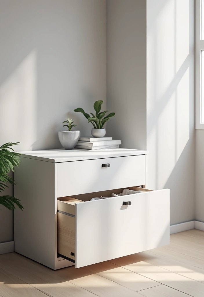 30 Office Cabinet Design Ideas to Hide Every Mess - 21. Simple Drawer Units