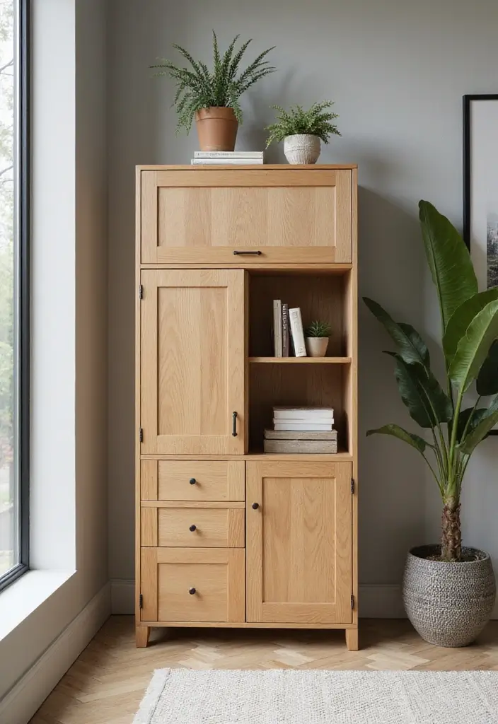 30 Office Cabinet Design Ideas to Hide Every Mess - 28. Eco-Friendly Cabinets