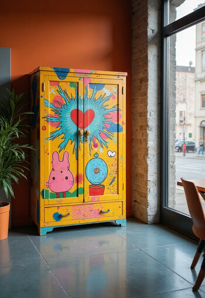 30 Office Cabinet Design Ideas to Hide Every Mess - 29. Artistic Cabinets
