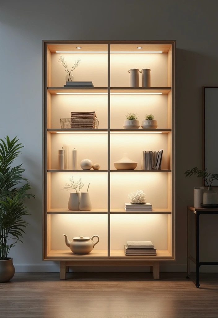 30 Office Cabinet Design Ideas to Hide Every Mess - 3. Minimalist Glass Cabinets
