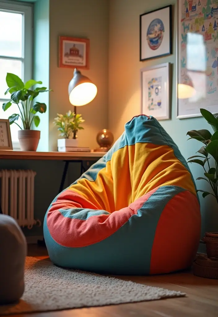 30 Office Chair Ideas That Are Cute AND Ergonomic - 20. Fun Bean Bag Chairs for Casual Comfort