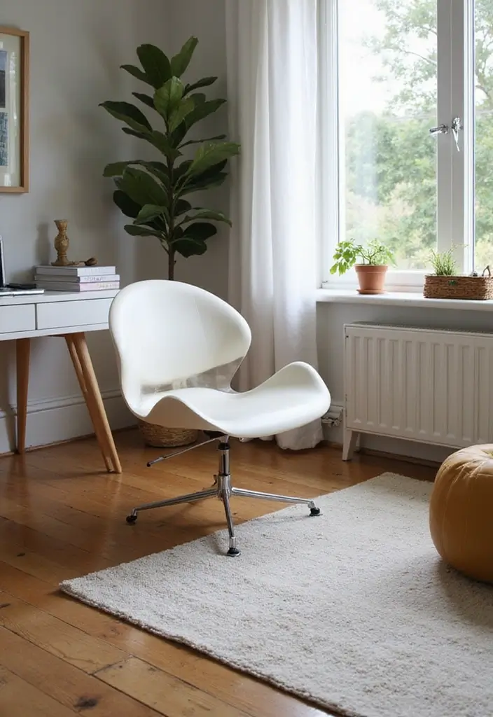 30 Office Chair Ideas That Are Cute AND Ergonomic - 21. Unique Shell Chairs for a Statement Piece
