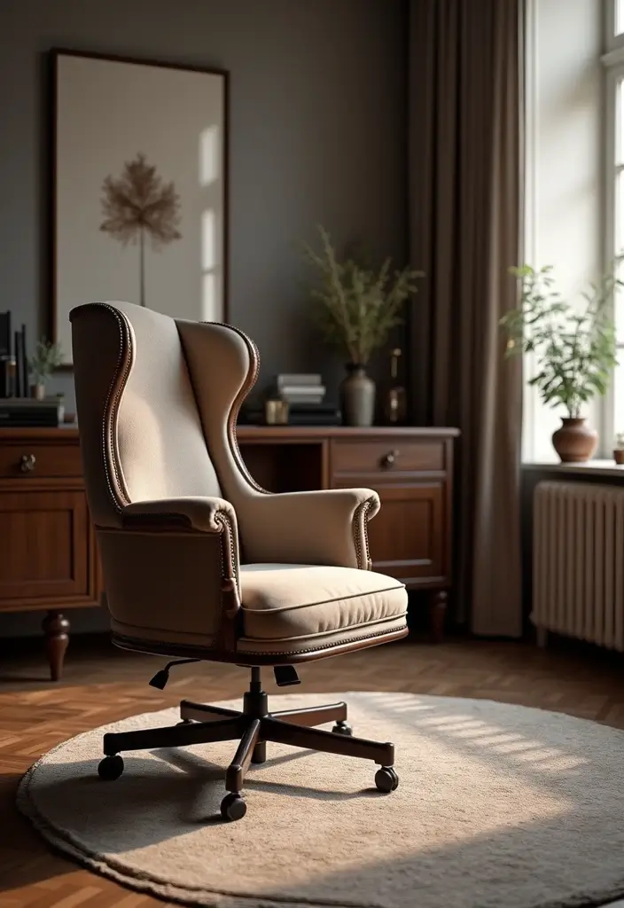 30 Office Chair Ideas That Are Cute AND Ergonomic - 22. Elegant High-Back Chairs for Formal Offices