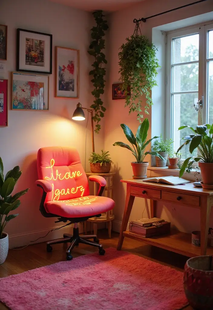 30 Office Chair Ideas That Are Cute AND Ergonomic - 27. Brighten Up with Neon Chairs