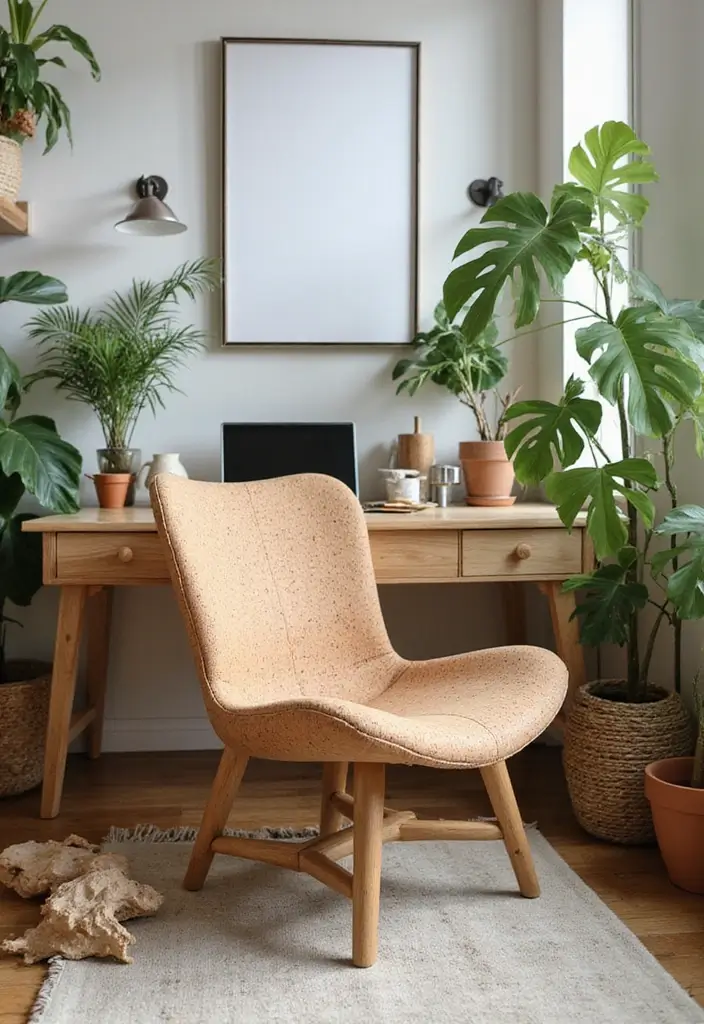 30 Office Chair Ideas That Are Cute AND Ergonomic - 28. Sustainable Cork Chairs