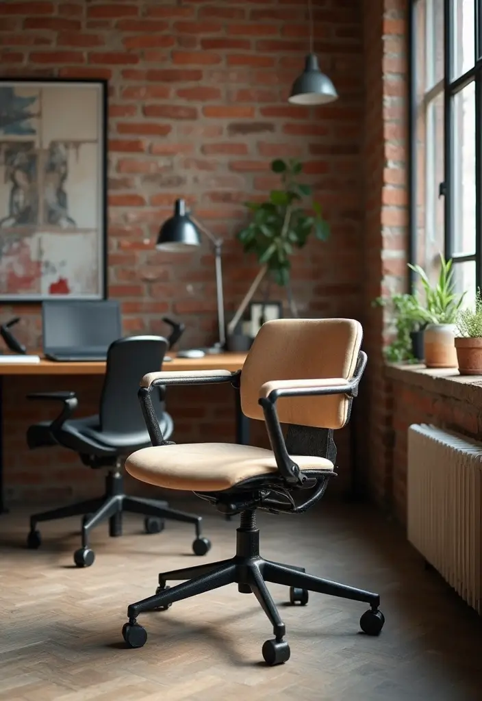 30 Office Chair Ideas That Are Cute AND Ergonomic - 5. Industrial Chic with Metal Accents