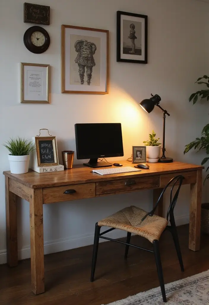 30 Office Desk Inspiration Pics That’ll Make You Redecorate Today - 11. Homey Rustic Vibes