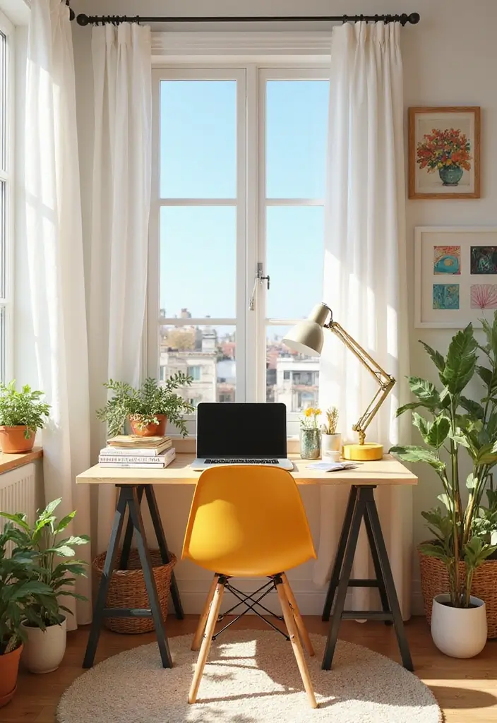 30 Office Desk Inspiration Pics That’ll Make You Redecorate Today - 13. Bright and Breezy
