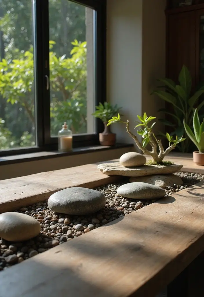 30 Office Desk Inspiration Pics That’ll Make You Redecorate Today - 19. Zen Garden Workspace