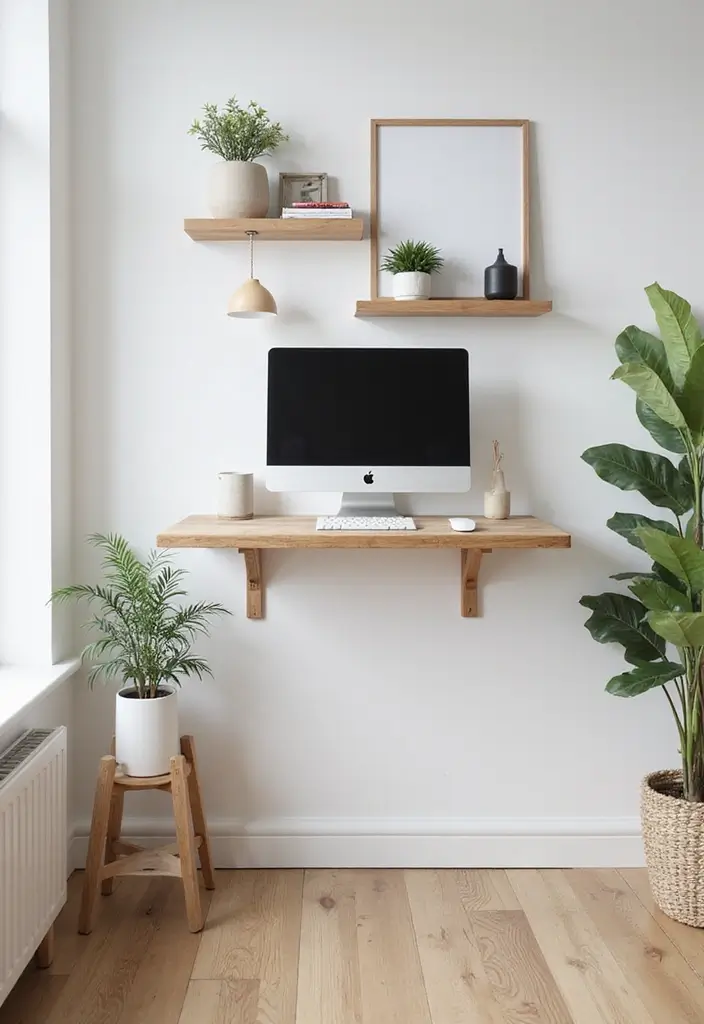 30 Office Nook in Living Room Ideas That Don’t Ruin Your Aesthetic - 1. Floating Desk Delight