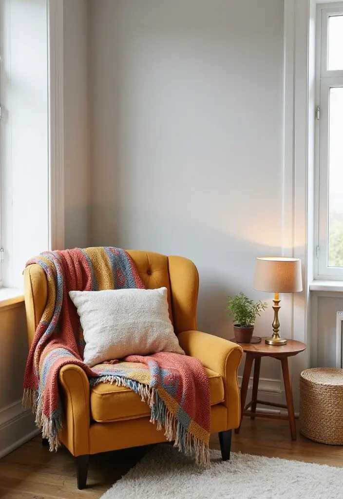 30 Office Nook in Living Room Ideas That Don’t Ruin Your Aesthetic - 2. Cozy Corner Armchair Nook