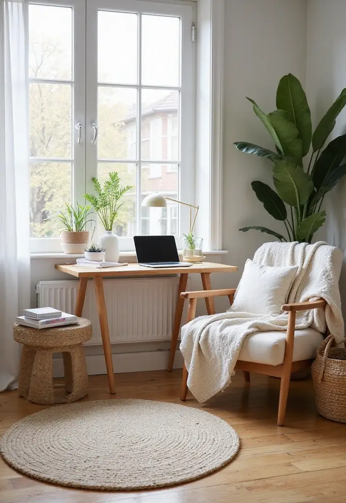 30 Office Nook in Living Room Ideas That Don’t Ruin Your Aesthetic - 29. Personal Wellness Nook