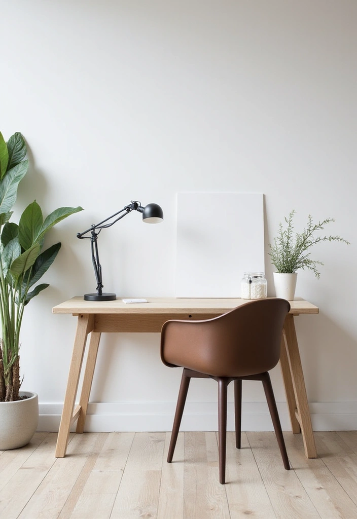 30 Office Nook in Living Room Ideas That Don’t Ruin Your Aesthetic - 7. Minimalist Desk Design