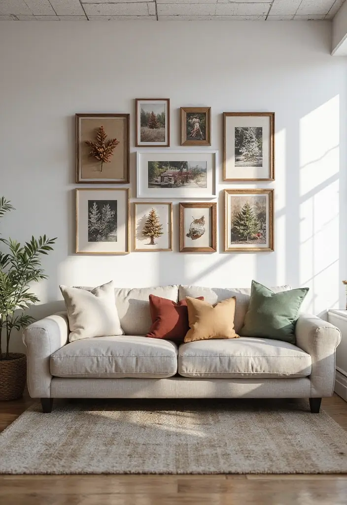 30 Office Photo Wall Ideas to Personalize Your Workspace - 11. Seasonal Updates