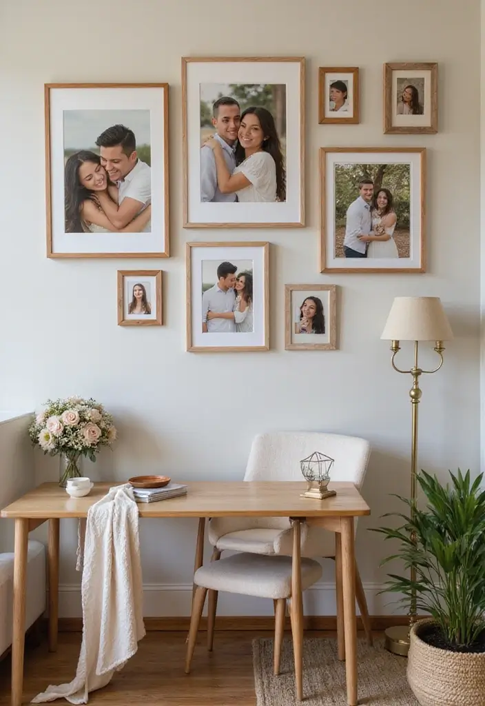 30 Office Photo Wall Ideas to Personalize Your Workspace - 19. Expressions of Love