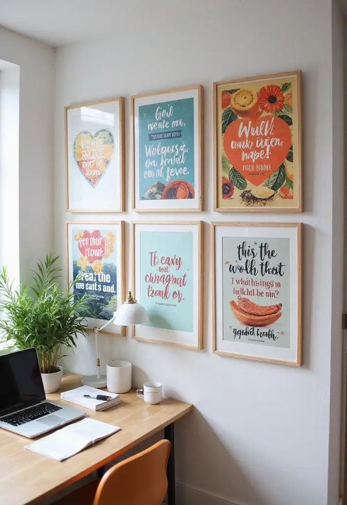 30 Office Photo Wall Ideas to Personalize Your Workspace - 24. Personal Quotes