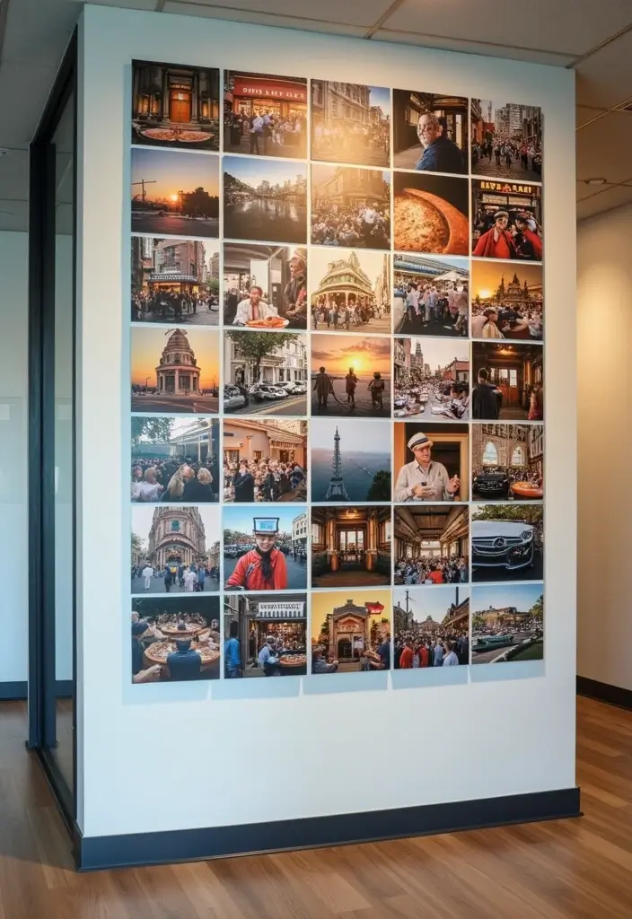 30 Office Photo Wall Ideas to Personalize Your Workspace - 26. Local Favorites