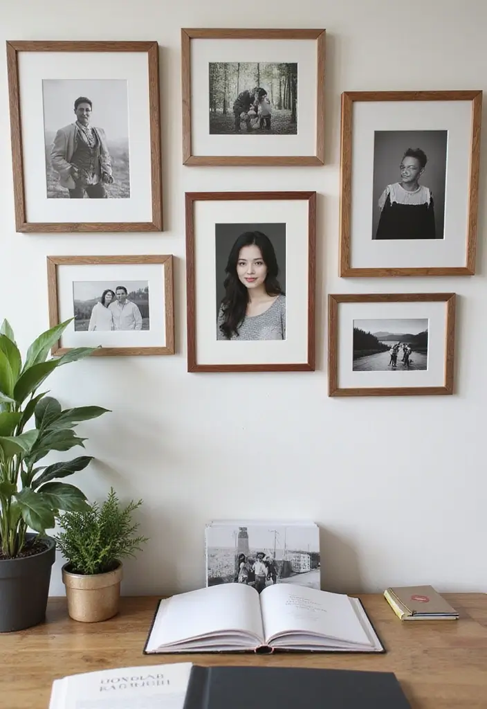 30 Office Photo Wall Ideas to Personalize Your Workspace - 30. Personalized Photo Books
