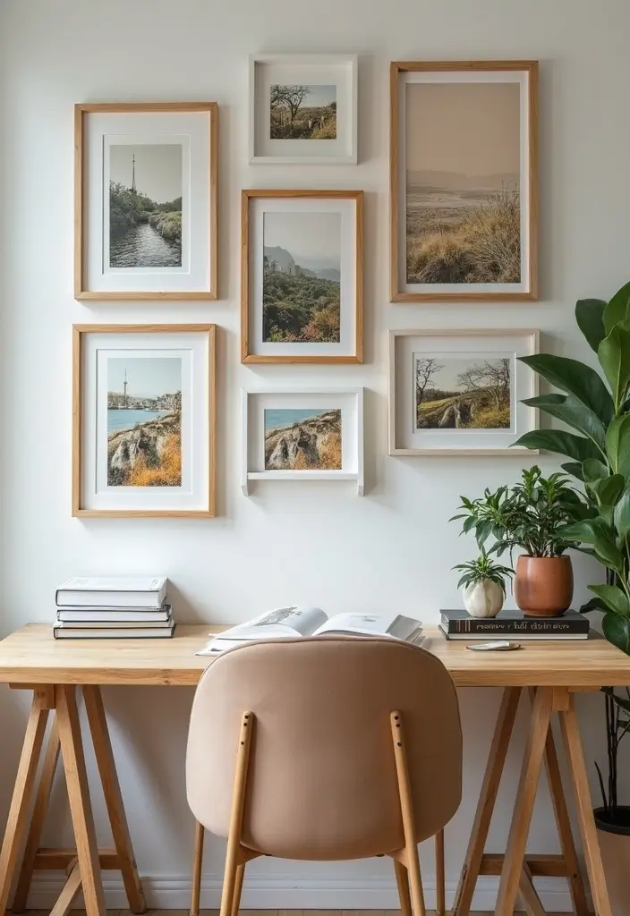 30 Office Photo Wall Ideas to Personalize Your Workspace - 9. Layered Textures