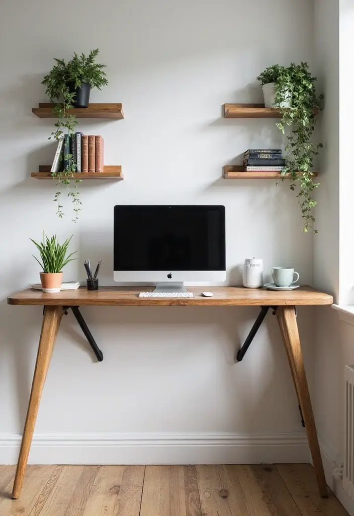 30 Office Table Design Ideas That Look Designer (But Aren’t) - 1. The Floating Desk