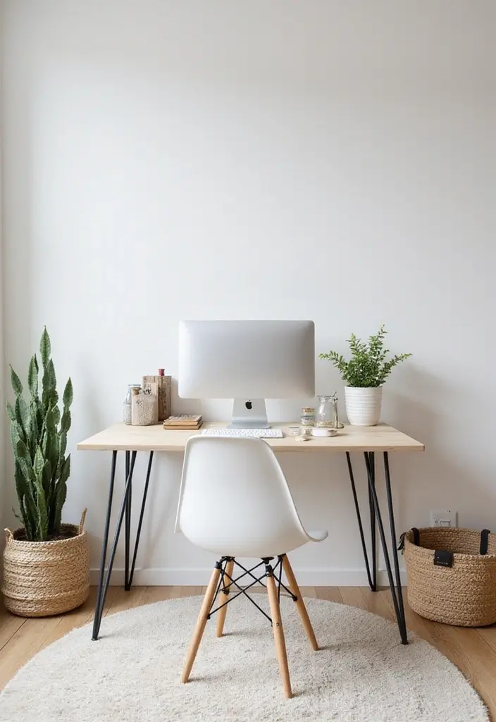30 Office Table Design Ideas That Look Designer (But Aren’t) - 11. Simple Desk with a Twist