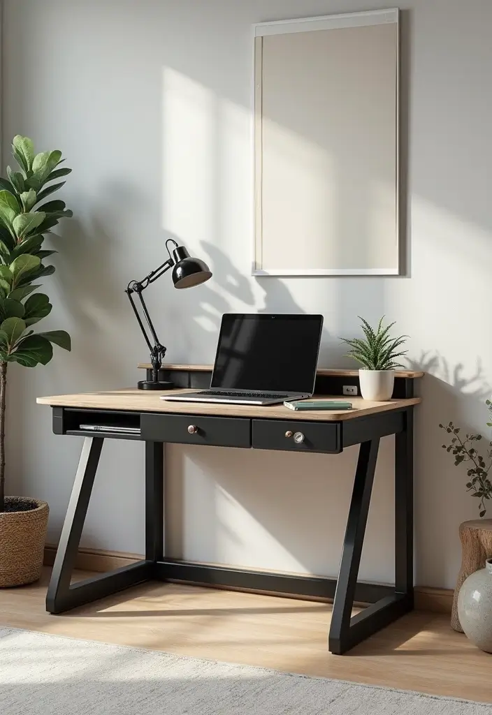 30 Office Table Design Ideas That Look Designer (But Aren’t) - 12. Space-Saving Foldable Desk