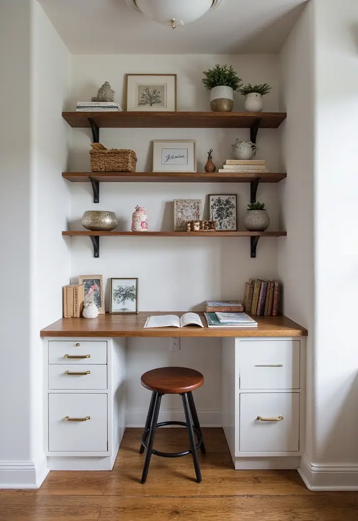 30 Office Table Design Ideas That Look Designer (But Aren’t) - 16. Built-In Desk Nook