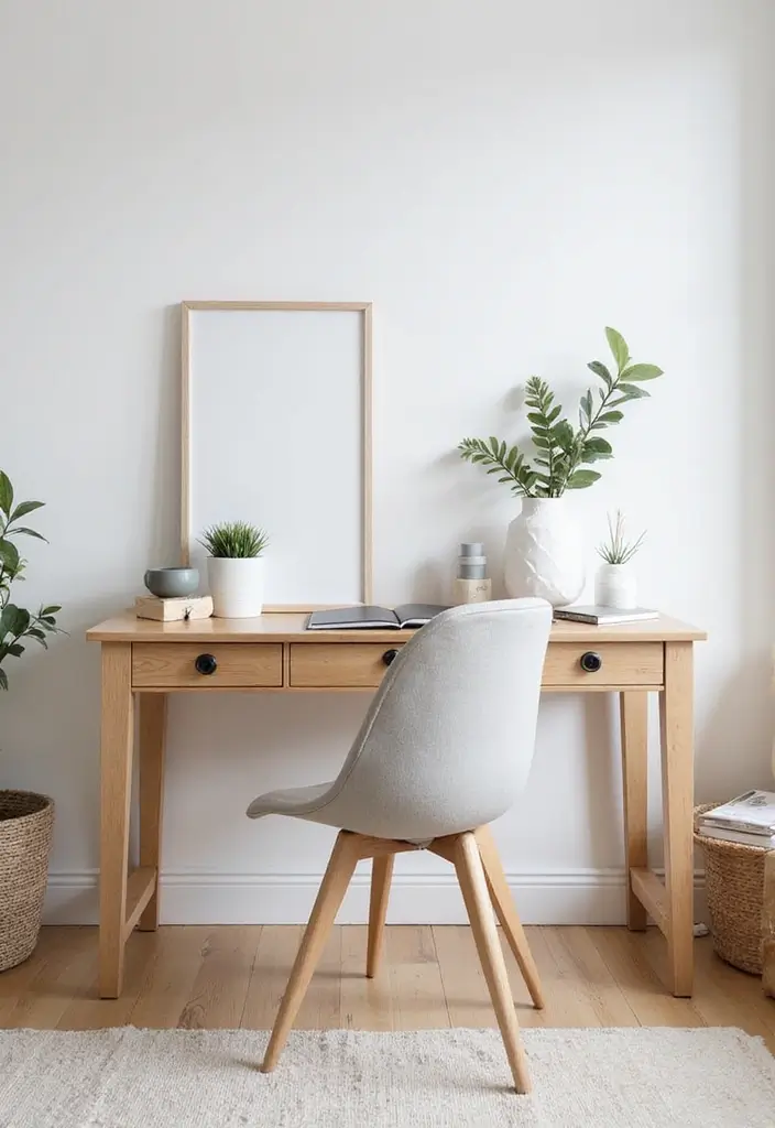 30 Office Table Design Ideas That Look Designer (But Aren’t) - 8. Scandinavian Style Desk