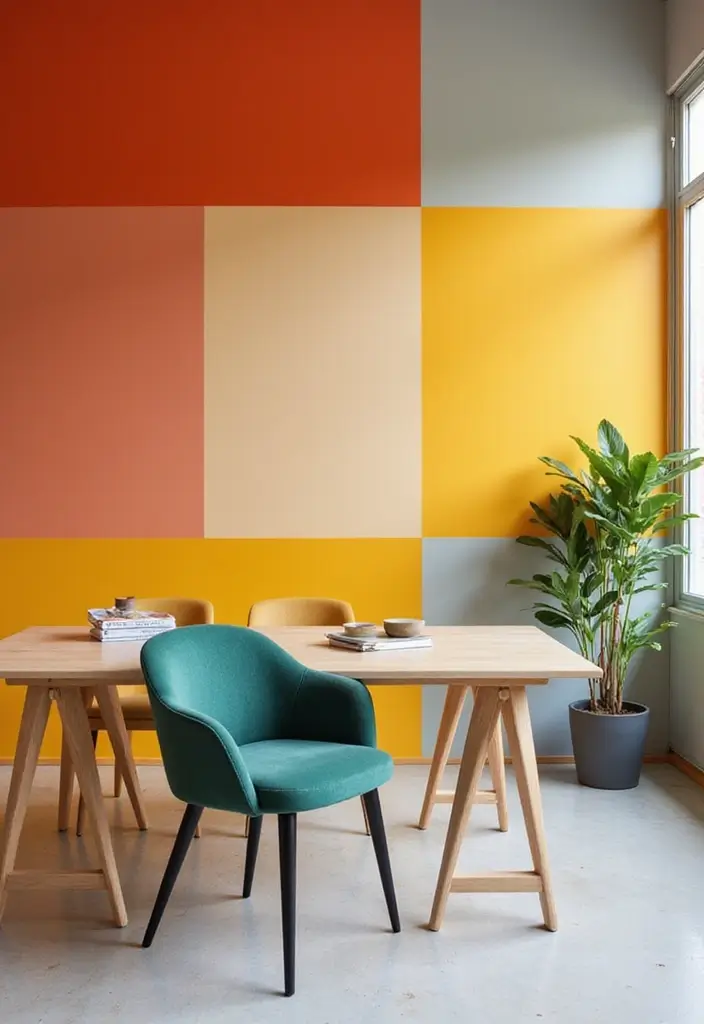 30 Office Wallpaper Ideas That Make Your Workspace Pop - 18. Color Block Designs