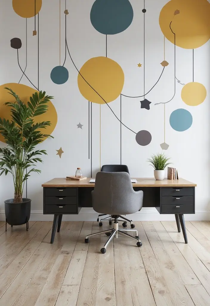 30 Office Wallpaper Ideas That Make Your Workspace Pop - 2. Geometric Wonders