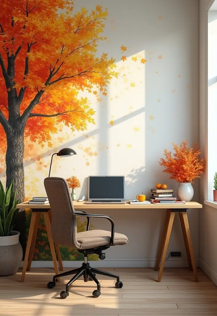 30 Office Wallpaper Ideas That Make Your Workspace Pop - 22. Seasonal Themes