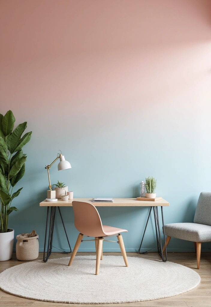 30 Office Wallpaper Ideas That Make Your Workspace Pop - 23. Ombre Effects