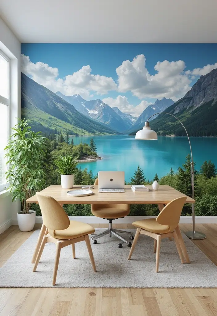 30 Office Wallpaper Ideas That Make Your Workspace Pop - 24. Inspirational Landscapes