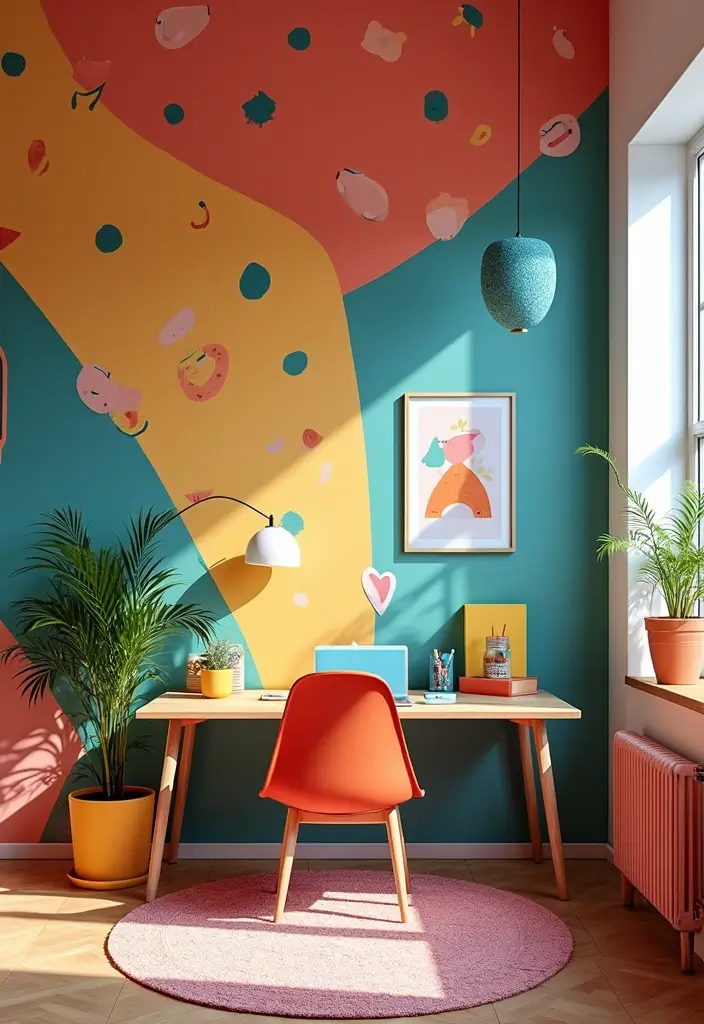 30 Office Wallpaper Ideas That Make Your Workspace Pop - 25. Fun and Funky