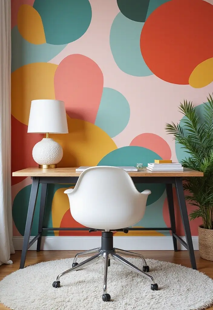 30 Office Wallpaper Ideas That Make Your Workspace Pop - 4. Abstract Expressions