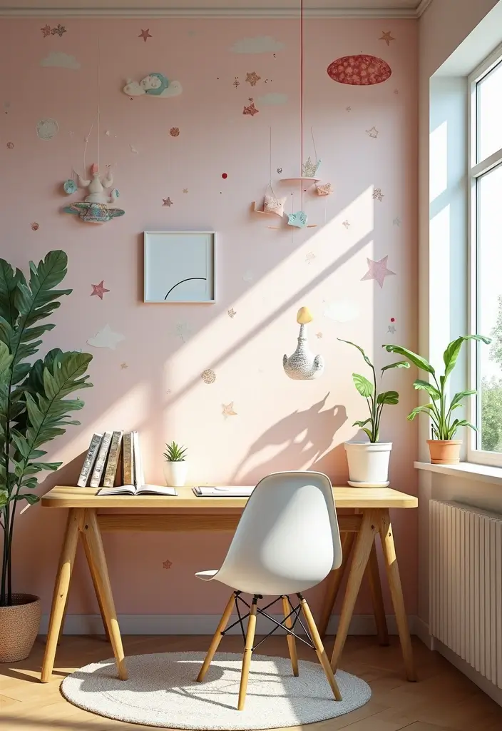 30 Office Wallpaper Ideas That Make Your Workspace Pop - 9. Whimsical Worlds