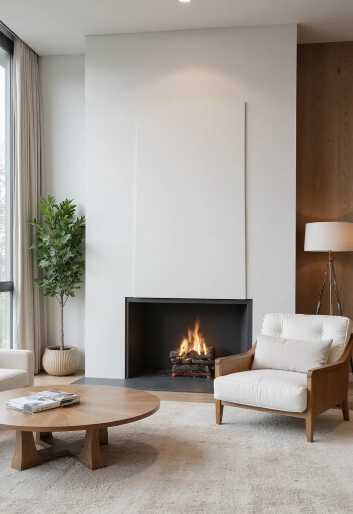 30 Office with Fireplace Ideas That Feel Like a Luxe Cabin - 17. Simple Elegance with a Fireplace